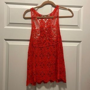 LC Lauren Conrad Crocheted Knit Tank Top